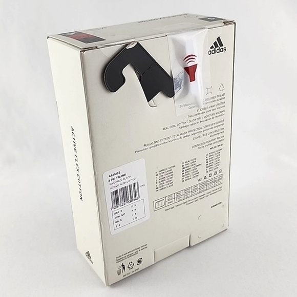 NWT Adidas Men's 3 Pack Trunk Active Flex Cotton Red Black Size Small - Picture 3 of 8